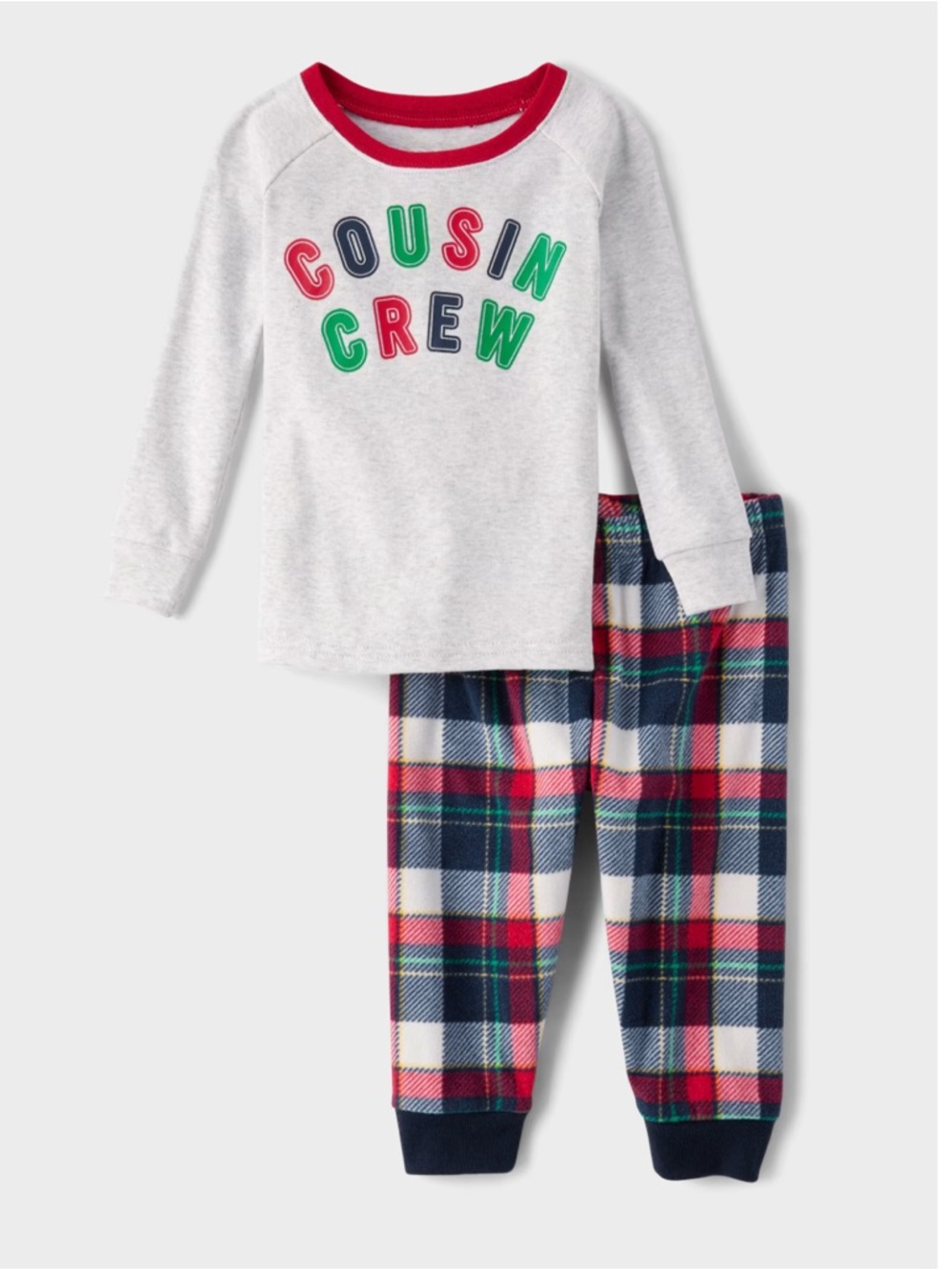 The Children's Place 'Cousin Crew' Pajama Set with Plaid Pants